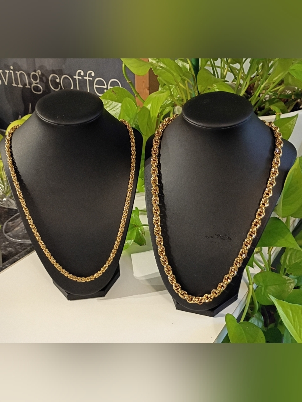 Classic Gold Tone Rope Chain Necklace - Women's Jewelry